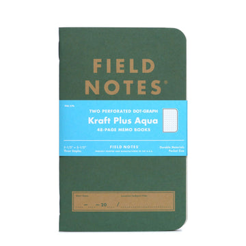 Field Notes-2-Pack Kraft Plus Memo Books - Aqua-Journals & Stationery-Much and Little Boutique-Vancouver-Canada