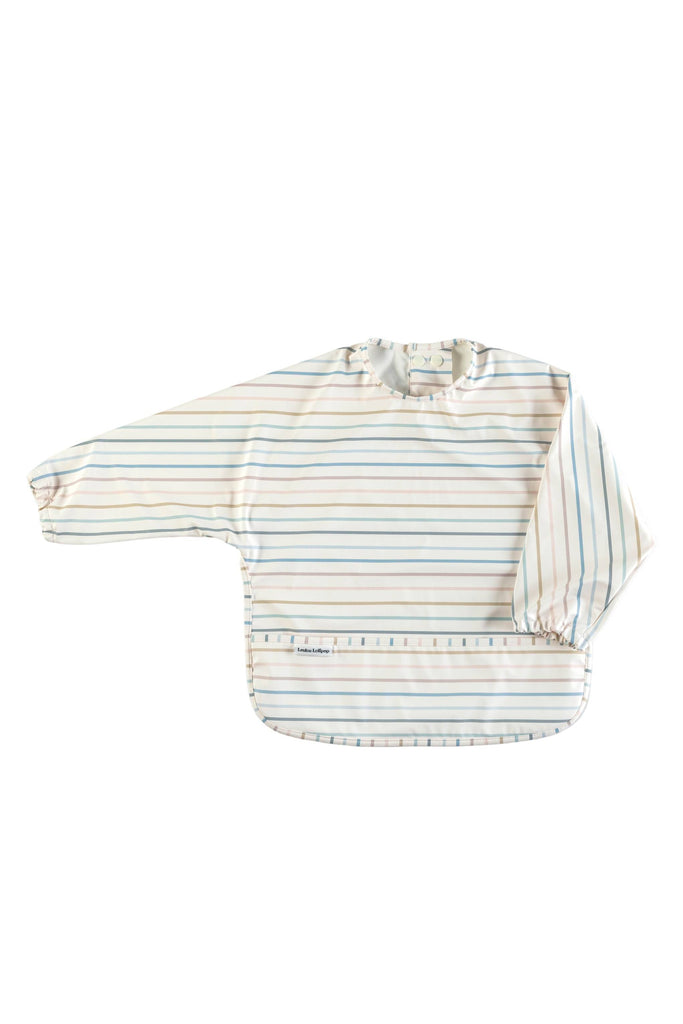 Loulou Lollipop-Long Sleeve Waterproof Bib-Everyday Essentials-Pastel Stripes-Much and Little Boutique-Vancouver-Canada