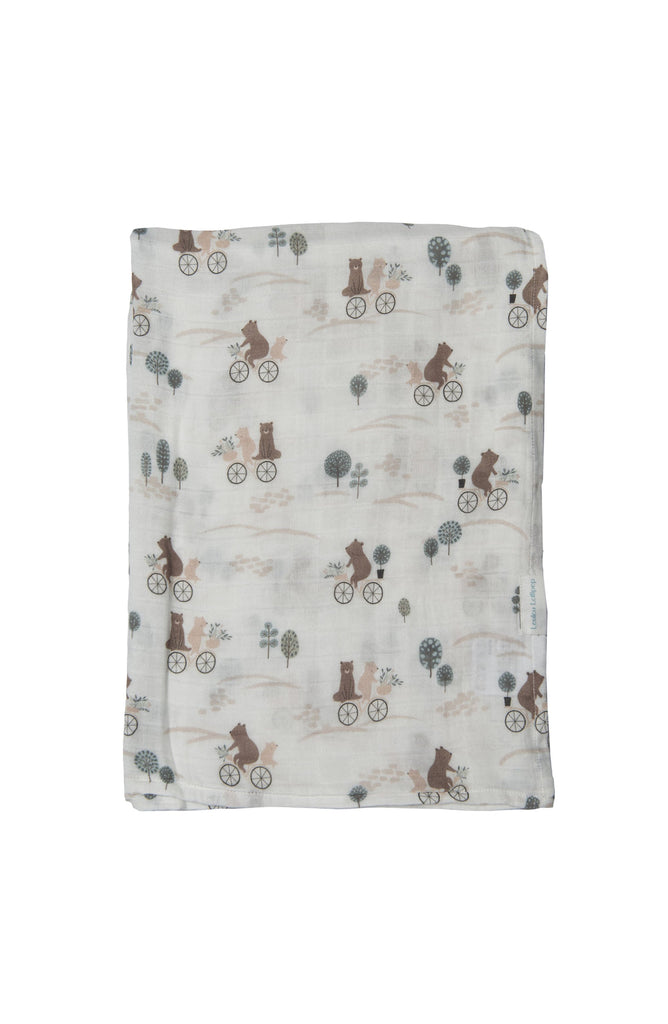 Loulou Lollipop-Muslin Swaddle-Blankets & Swaddles-Bears on Bikes-O/S-Much and Little Boutique-Vancouver-Canada