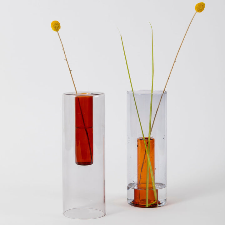 Block Design-Large Reversible Glass Vase-Art & Decor-Grey/Orange-Much and Little Boutique-Vancouver-Canada