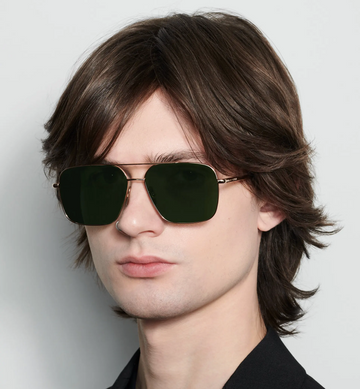 Chimi-Aviator Sunglasses-Eyewear-Soft Gold/ Green-Much and Little Boutique-Vancouver-Canada