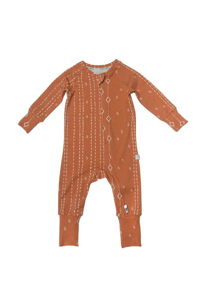 Loulou Lollipop-Long Sleeve Sleeper-Clothing-Rust Geo-0-3 Months-Much and Little Boutique-Vancouver-Canada