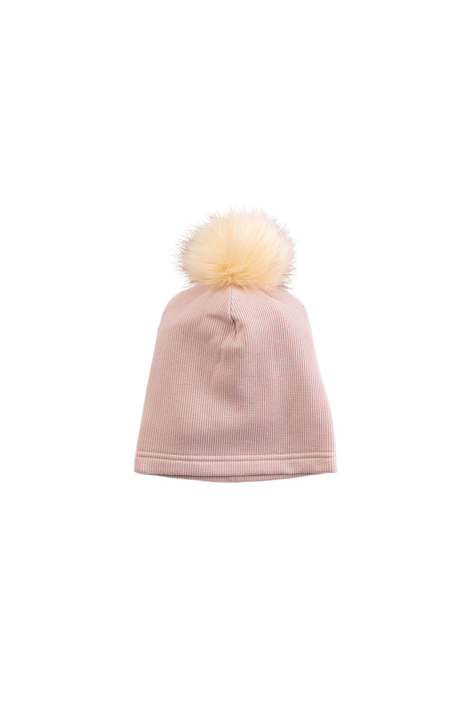 Loulou Lollipop-Waffle Pom Pom Hat-Clothing-Blush Pink-6-12M-Much and Little Boutique-Vancouver-Canada