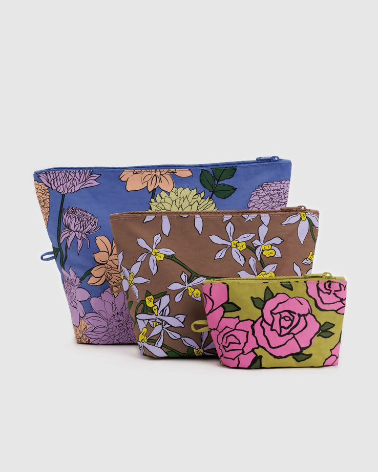 Baggu-Go Pouch Set-Bags & Wallets-Garden Flowers-Much and Little Boutique-Vancouver-Canada