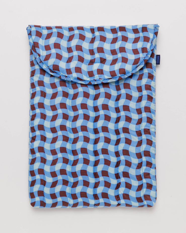 Baggu-Puffy Laptop Sleeve - 16"-Bags & Wallets-Wavy Gingham Blue-Much and Little Boutique-Vancouver-Canada