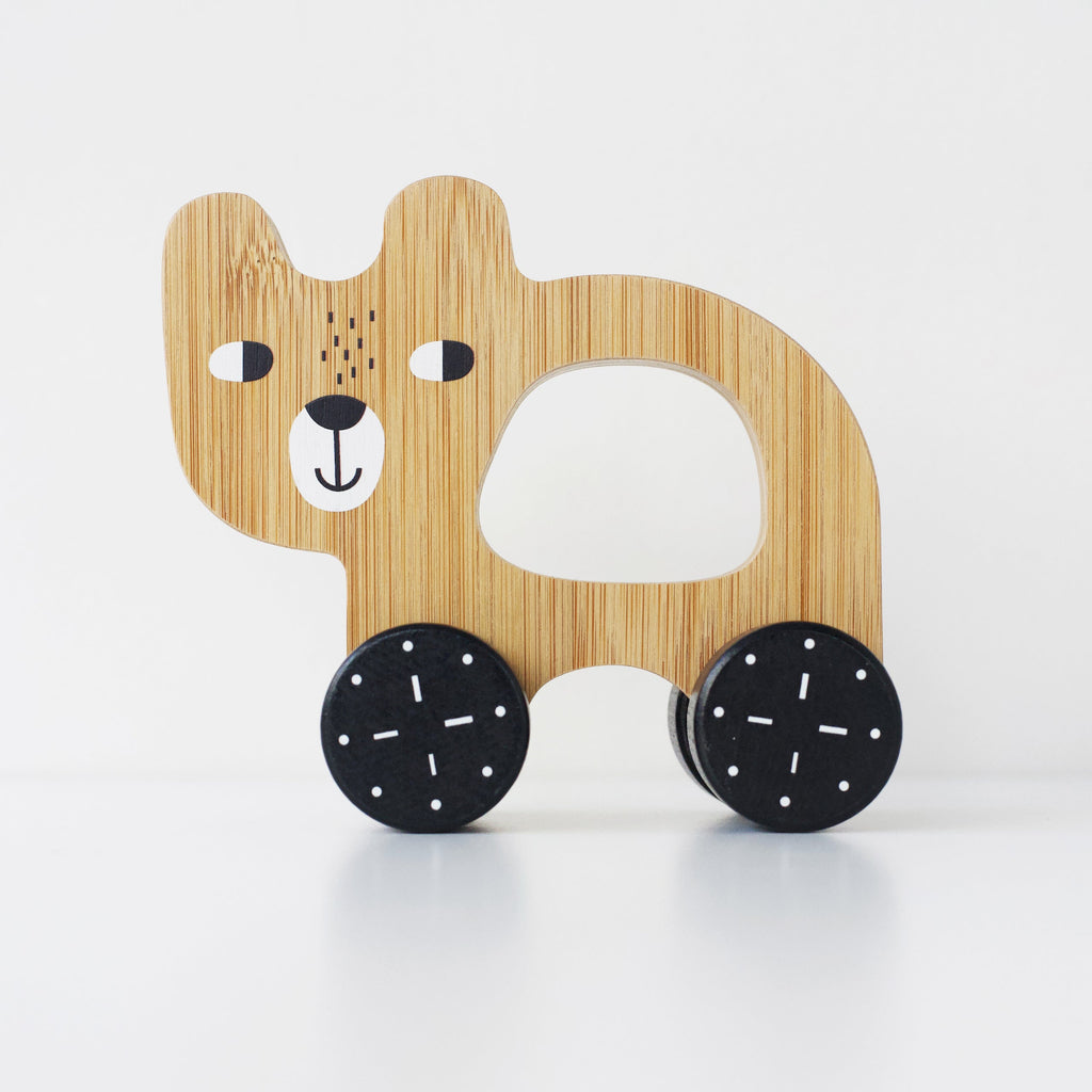 Wee Gallery-Wooden Push Toy-Toys & Games-Bear-Much and Little Boutique-Vancouver-Canada