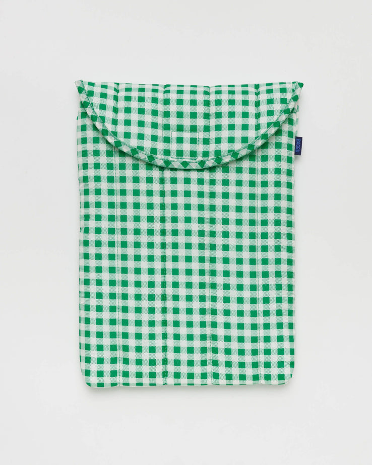 Baggu-Puffy Laptop Sleeve - 13"/14"-Bags & Wallets-Green Gingham-Much and Little Boutique-Vancouver-Canada