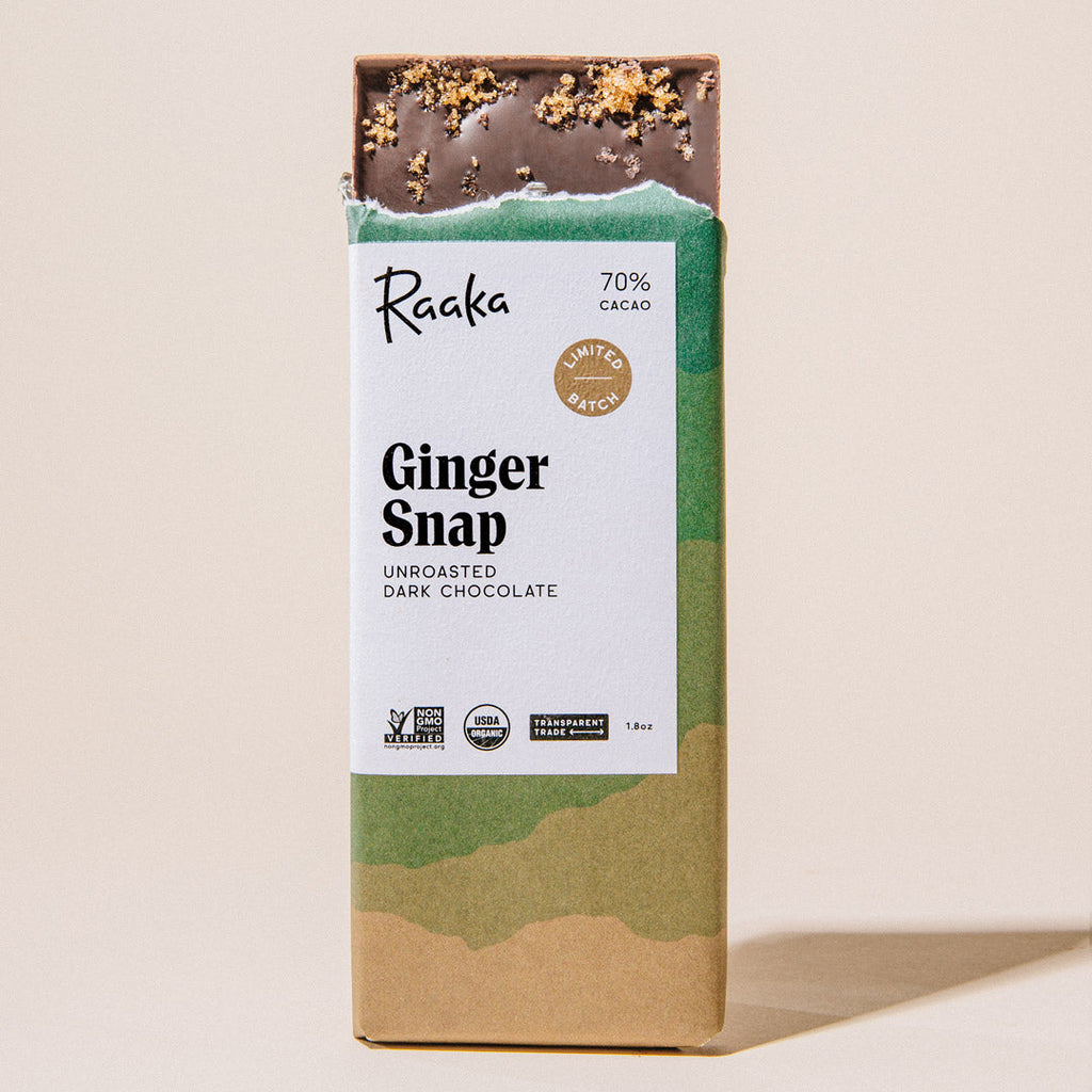 Raaka Chocolate-Artisan Chocolate-Pantry-Ginger Snap-1.8oz-Much and Little Boutique-Vancouver-Canada