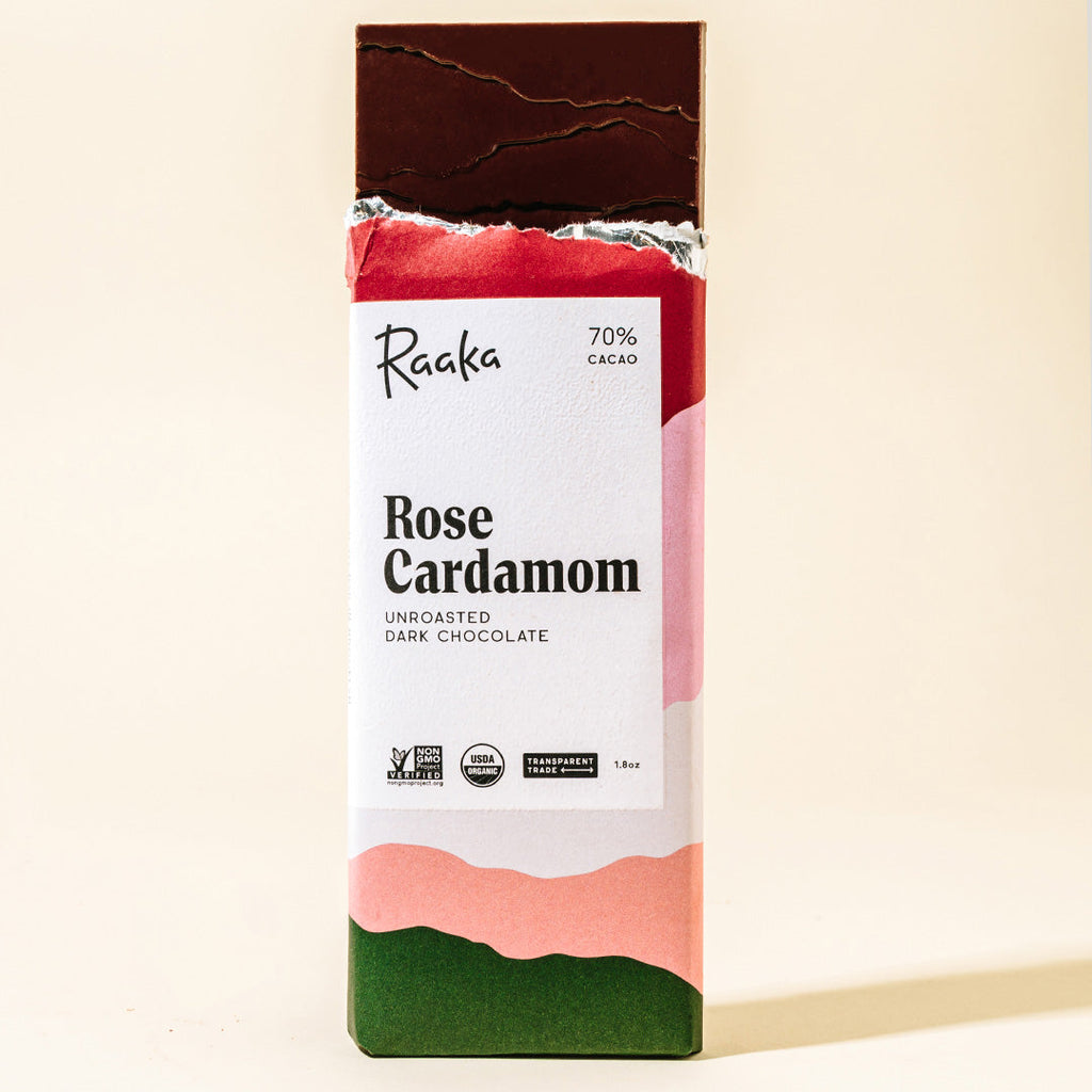 Raaka Chocolate-Artisan Chocolate-Pantry-Rose Cardamon-1.8oz-Much and Little Boutique-Vancouver-Canada