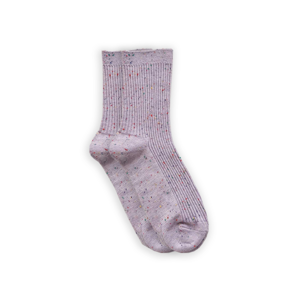 XS Unified-Ribbed Confetti Socks-Socks-Lilac-Much and Little Boutique-Vancouver-Canada