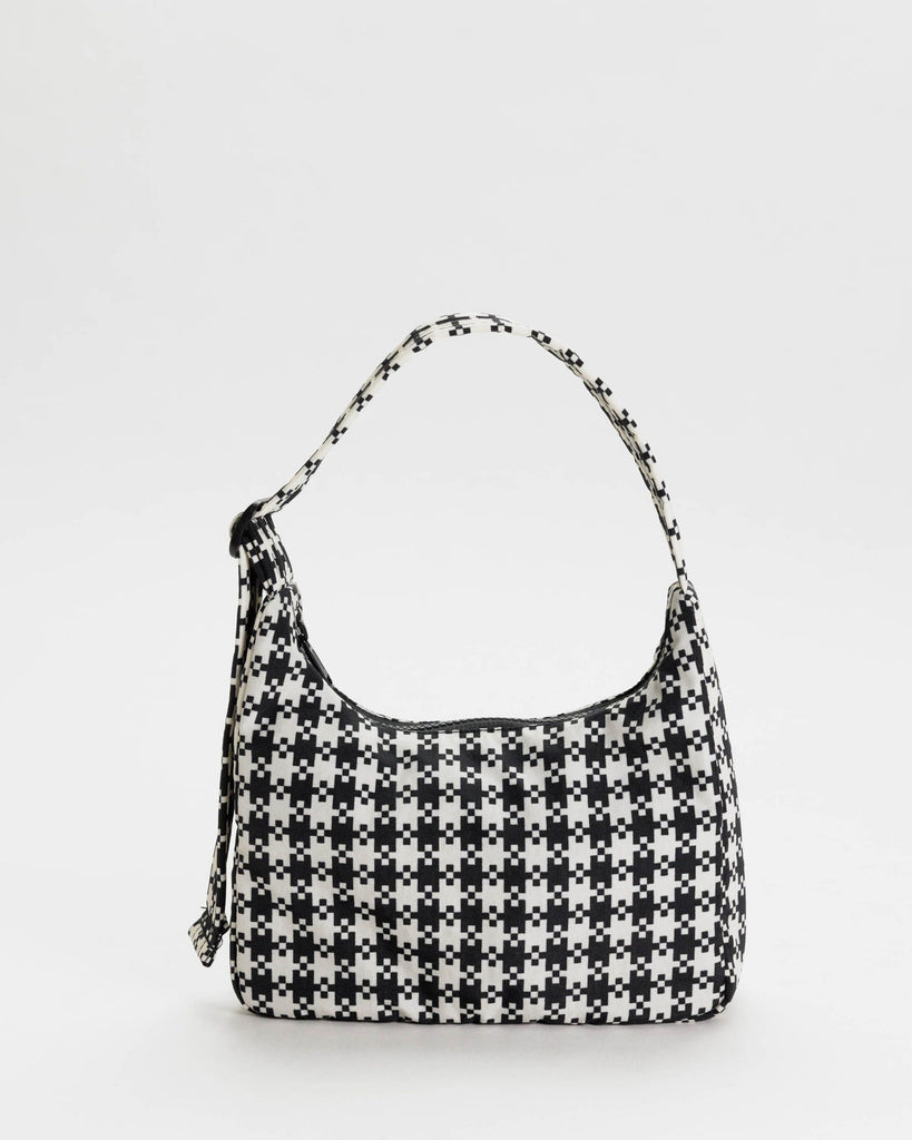 Baggu-Mini Nylon Shoulder Bag-Bags & Wallets-B&W Pixel Gingham-Much and Little Boutique-Vancouver-Canada