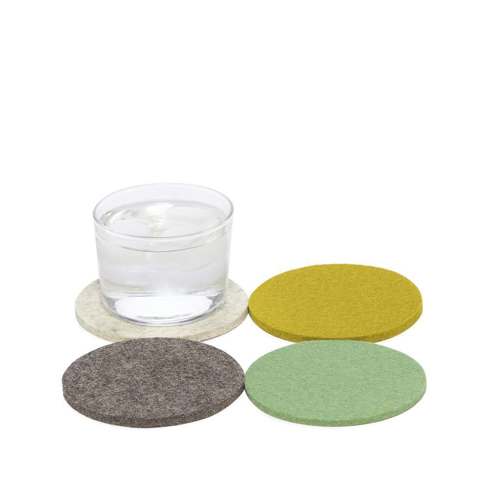 Graf Lantz-Set Of Four Round Felt Coasters - Mixed-Art & Decor-Gardener-O/S-Much and Little Boutique-Vancouver-Canada