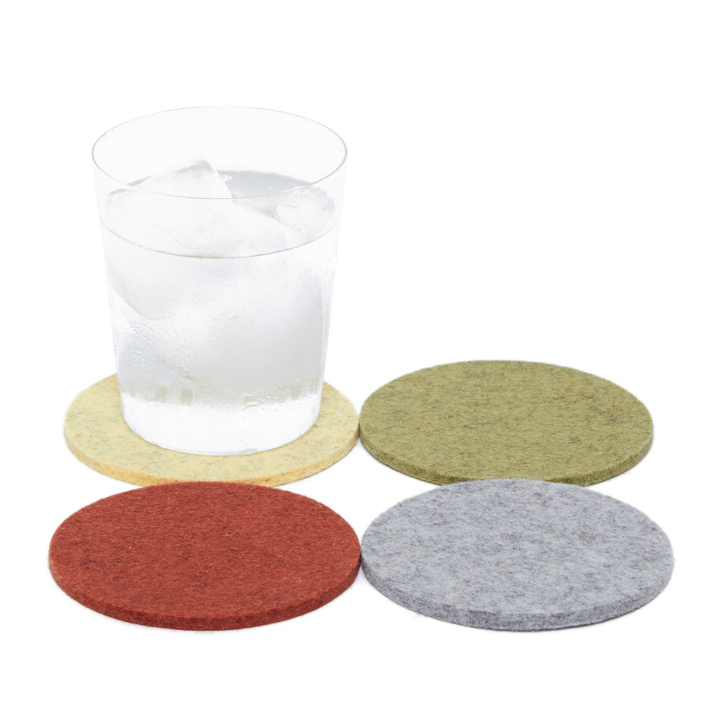 Graf Lantz-Set Of Four Round Felt Coasters - Mixed-Art & Decor-Ikebana-O/S-Much and Little Boutique-Vancouver-Canada