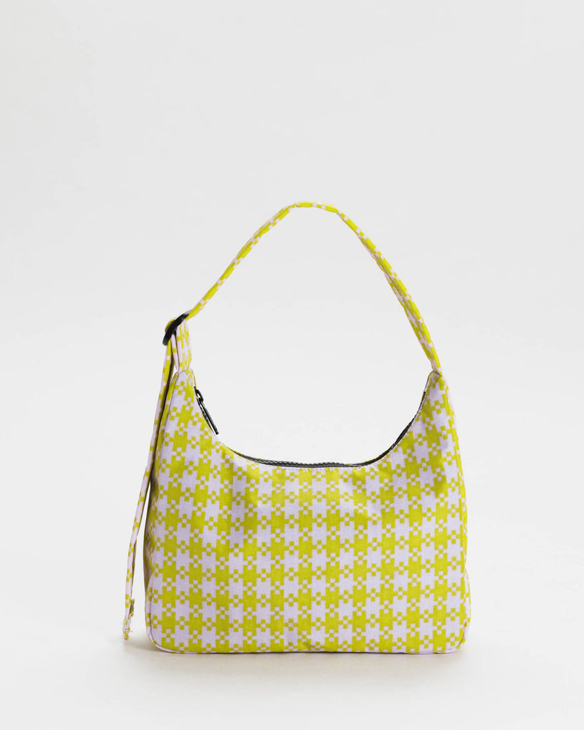 Baggu-Mini Nylon Shoulder Bag-Bags & Wallets-Pink Pistachio Pixel Gingham-Much and Little Boutique-Vancouver-Canada