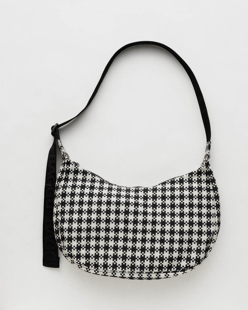 Baggu-Nylon Crescent Bag-Bags & Wallets-BW Pixel Gingham-OS-Much and Little Boutique-Vancouver-Canada