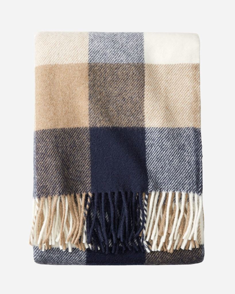 Pendleton-Washable Wool Throw-Throws & Blankets-Navy & Camel-Much and Little Boutique-Vancouver-Canada