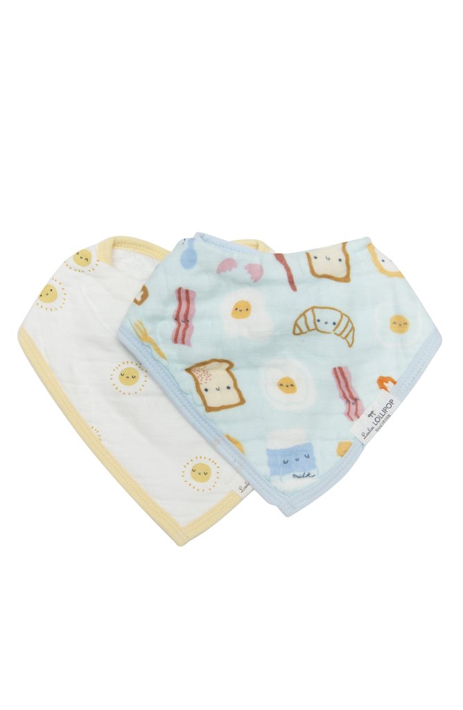 Loulou Lollipop-Set Of Two Bandana Bibs-Everyday Essentials-Breakfast Blue-O/S-Much and Little Boutique-Vancouver-Canada