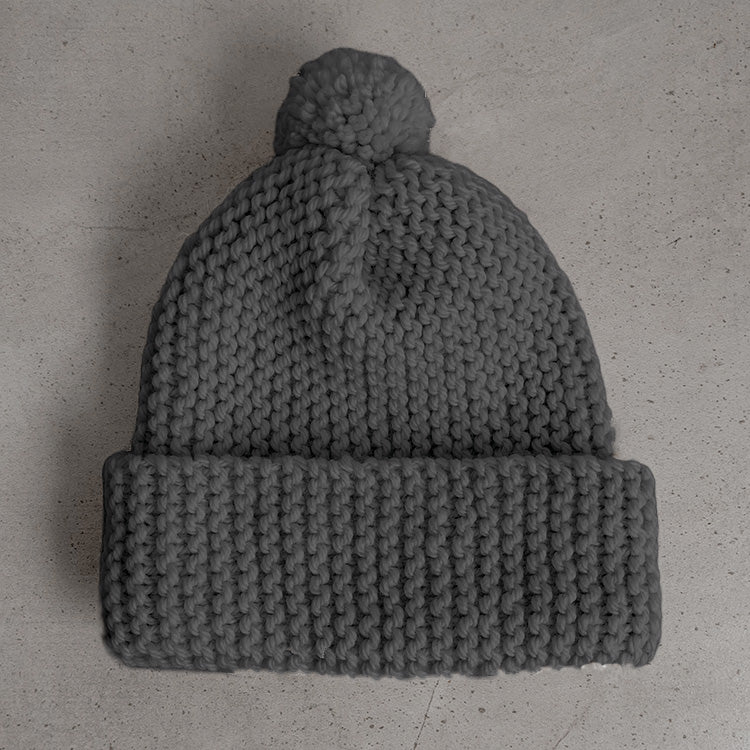 Project Weekend-Classic Pom Beanie Knitting Kit-DIY Kits-Medium Grey-Much and Little Boutique-Vancouver-Canada