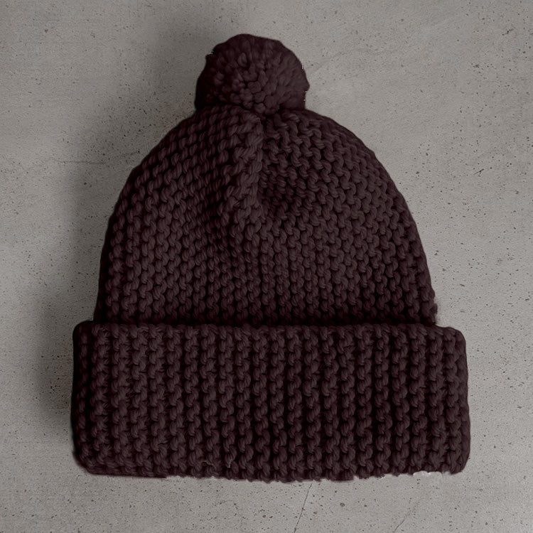 Project Weekend-Classic Pom Beanie Knitting Kit-DIY Kits-Oxblood-Much and Little Boutique-Vancouver-Canada