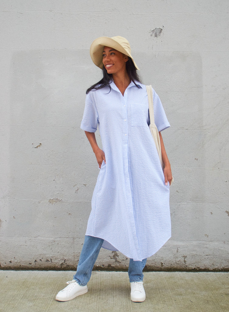 A Bronze Age-Bruno Shirt Dress-Dresses-Gabby Stripe-XSmall-Much and Little Boutique-Vancouver-Canada