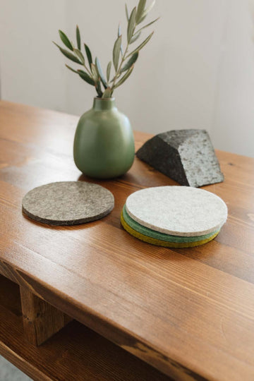 Graf Lantz-Set Of Four Round Felt Coasters - Mixed-Art & Decor-Much and Little Boutique-Vancouver-Canada