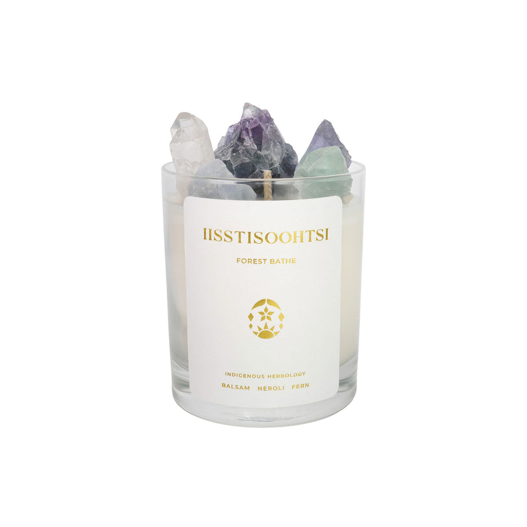 Crowfoot Collective-Gemstone Ritual Candle-Candles & Home Fragrance-Forest Bathe - IISSTISOOHTSI-Much and Little Boutique-Vancouver-Canada
