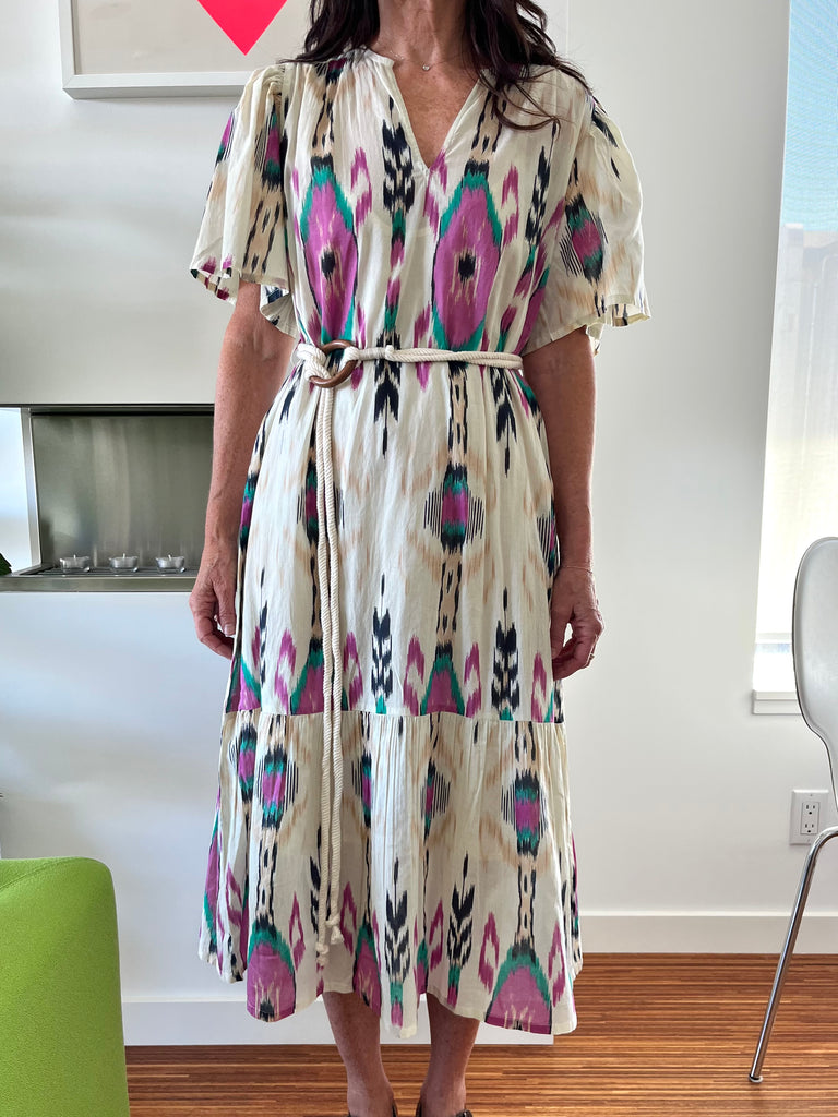 MKT-Ronny Printed Midi Dress-Dresses-Latte-34/XSmall-Much and Little Boutique-Vancouver-Canada