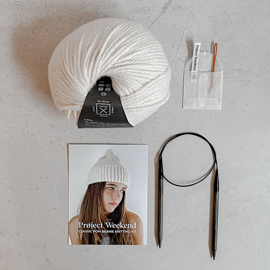 Project Weekend-Classic Pom Beanie Knitting Kit-DIY Kits-Much and Little Boutique-Vancouver-Canada