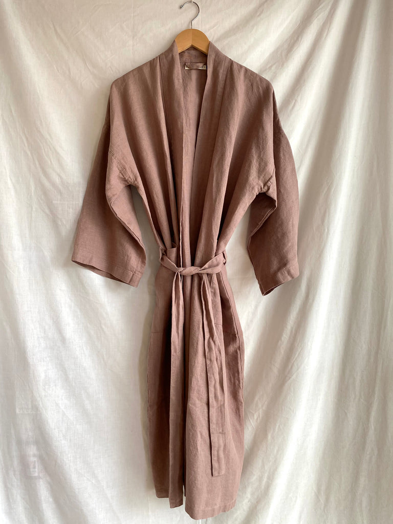 Linen Tales-Linen Bathrobe-Bath-Ashes of Roses-Small-Much and Little Boutique-Vancouver-Canada