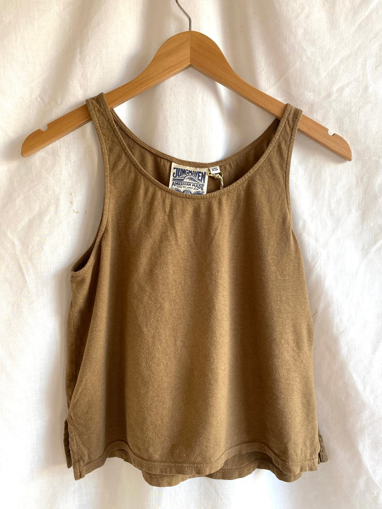 Jungmaven-Cropped Tank-Casual Tops-Coyote-XSmall-Much and Little Boutique-Vancouver-Canada