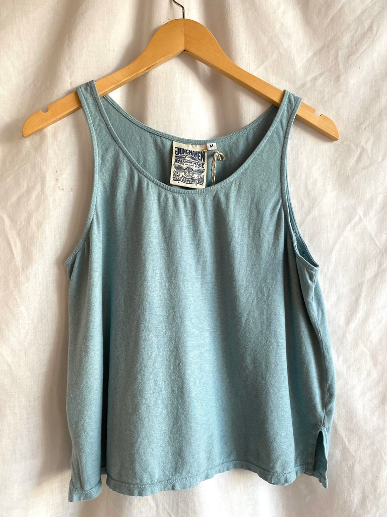 Jungmaven-Cropped Tank-Casual Tops-Ether Blue-XSmall-Much and Little Boutique-Vancouver-Canada