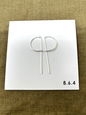 8.6.4 Design-Threader Earrings M-13 in Silver-Jewelry-Much and Little Boutique-Vancouver-Canada