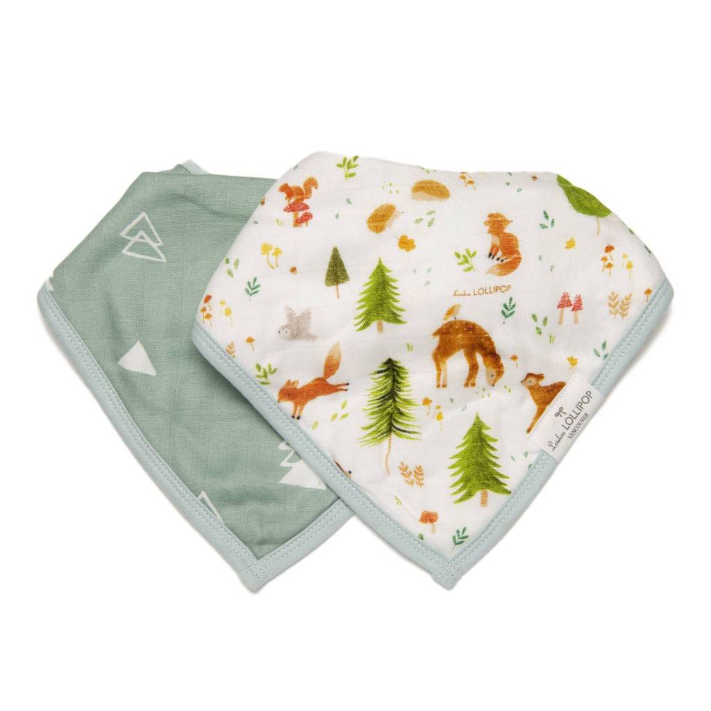Loulou Lollipop-Set Of Two Bandana Bibs-Everyday Essentials-Forest Friends-O/S-Much and Little Boutique-Vancouver-Canada