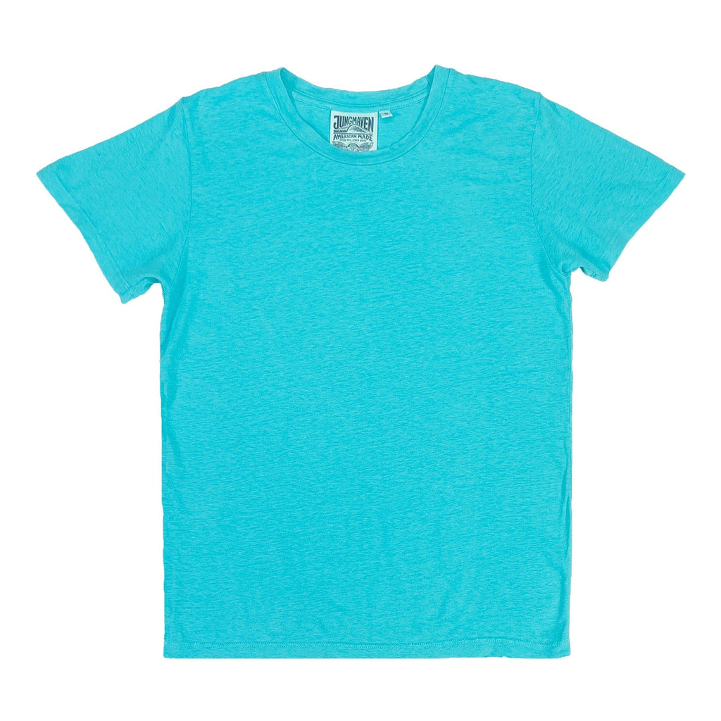 Jungmaven-Lorel Tee-Casual Tops-Caribbean Blue-MEDIUM-Much and Little Boutique-Vancouver-Canada