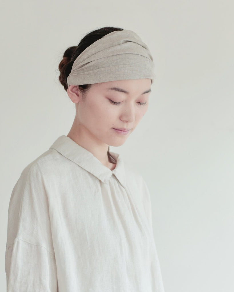 Fog Linen-Linen Hair Band-Hair Accessories-Natural-O/S-Much and Little Boutique-Vancouver-Canada