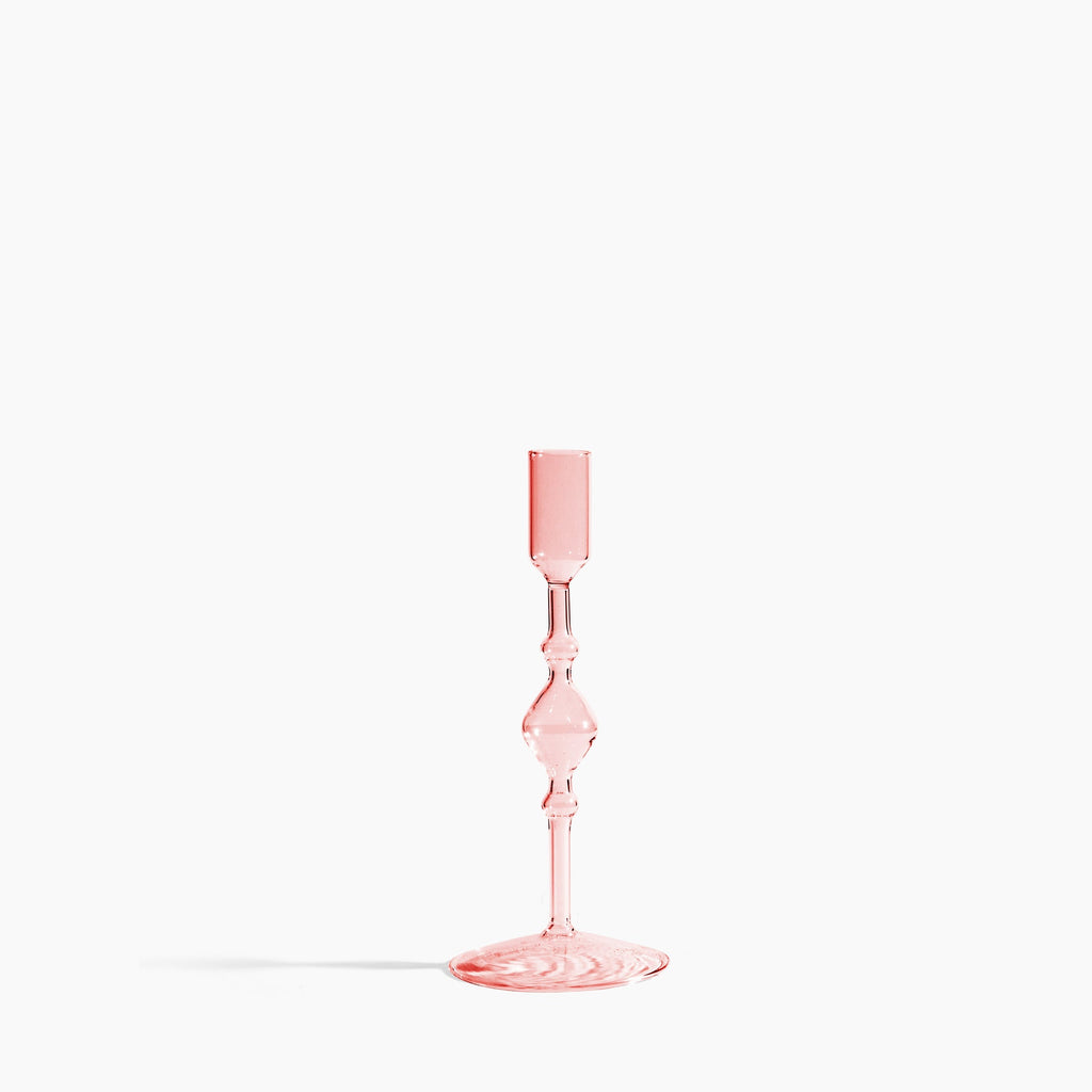 Poketo-Glass Candle Stick - Tall-Art & Decor-Pink-Much and Little Boutique-Vancouver-Canada