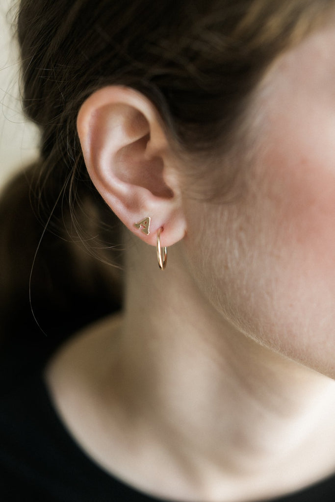 Lisbeth-Individual Initial Stud Earring-Jewelry-Much and Little Boutique-Vancouver-Canada