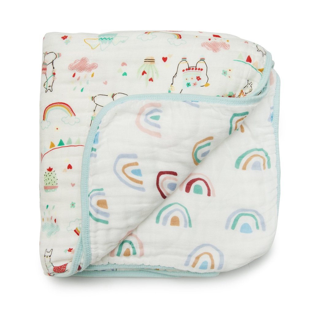 Loulou Lollipop-Muslin Quilt-Blankets & Swaddles-Llama-47"x47"-Much and Little Boutique-Vancouver-Canada