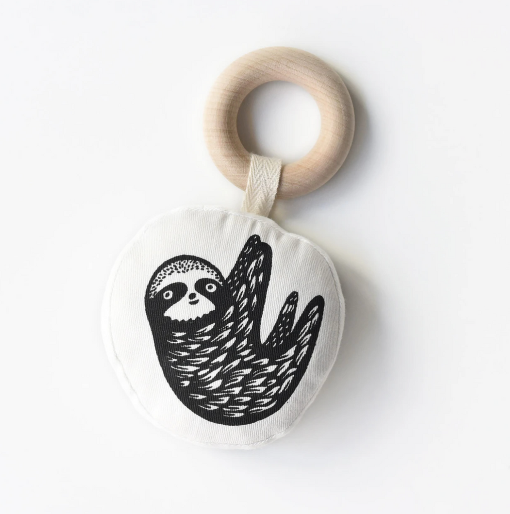 Wee Gallery-Organic Cotton Teether-Everyday Essentials-Sloth-O/S-Much and Little Boutique-Vancouver-Canada