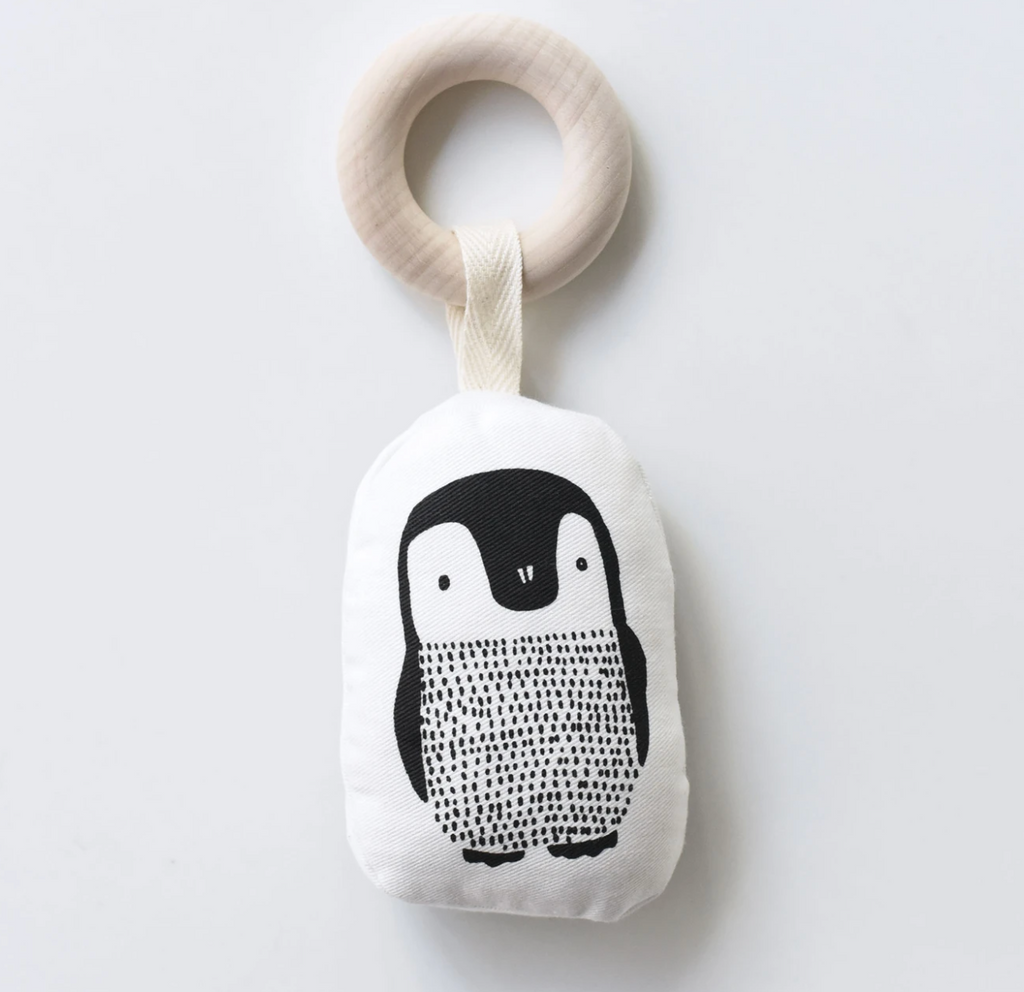 Wee Gallery-Organic Cotton Teether-Everyday Essentials-Penguin-O/S-Much and Little Boutique-Vancouver-Canada
