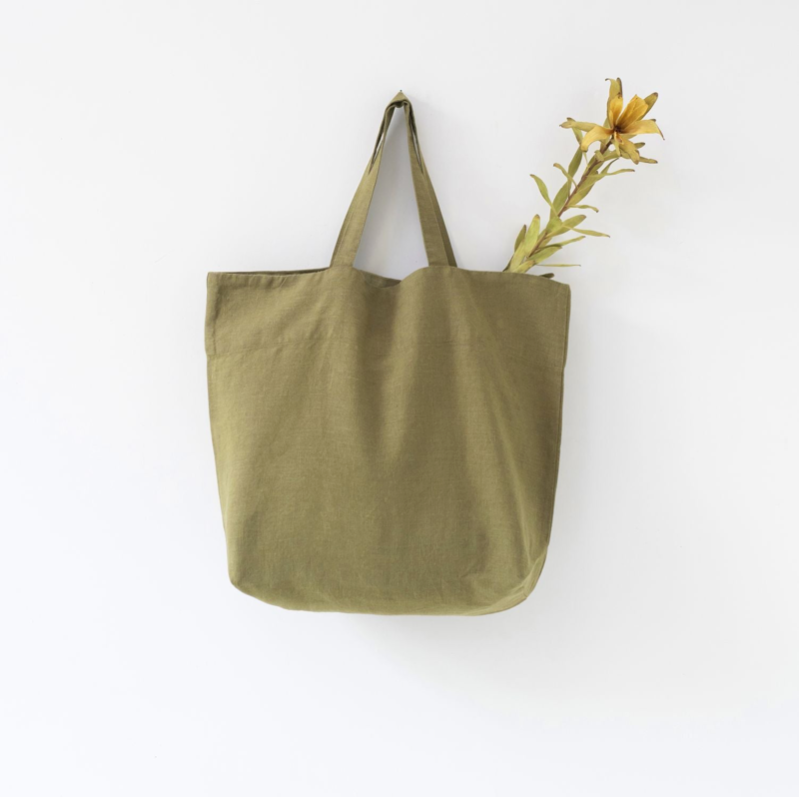 Linen Tales-Big Bag-Bags & Wallets-Martini Olive-Much and Little Boutique-Vancouver-Canada