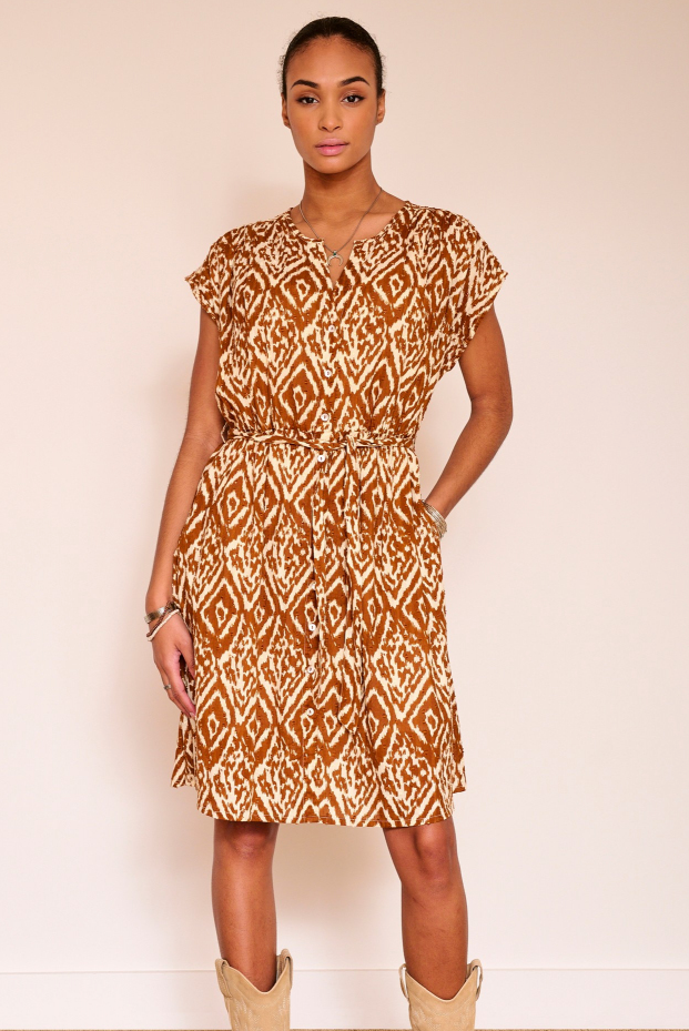 MKT-Rumba Printed Dress With Belt-Dresses-34/XSmall-Much and Little Boutique-Vancouver-Canada