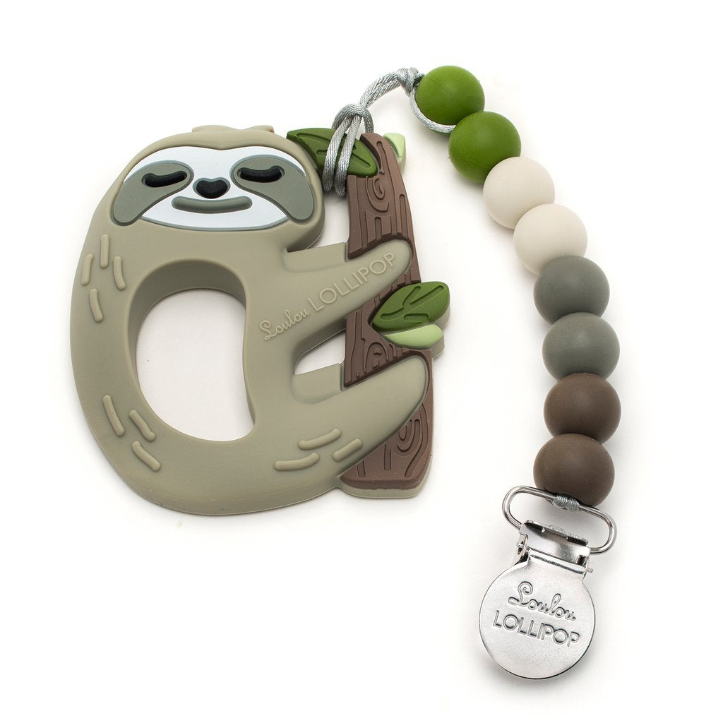 Loulou Lollipop-Silicone Teether-Everyday Essentials-Sloth-O/S-Much and Little Boutique-Vancouver-Canada