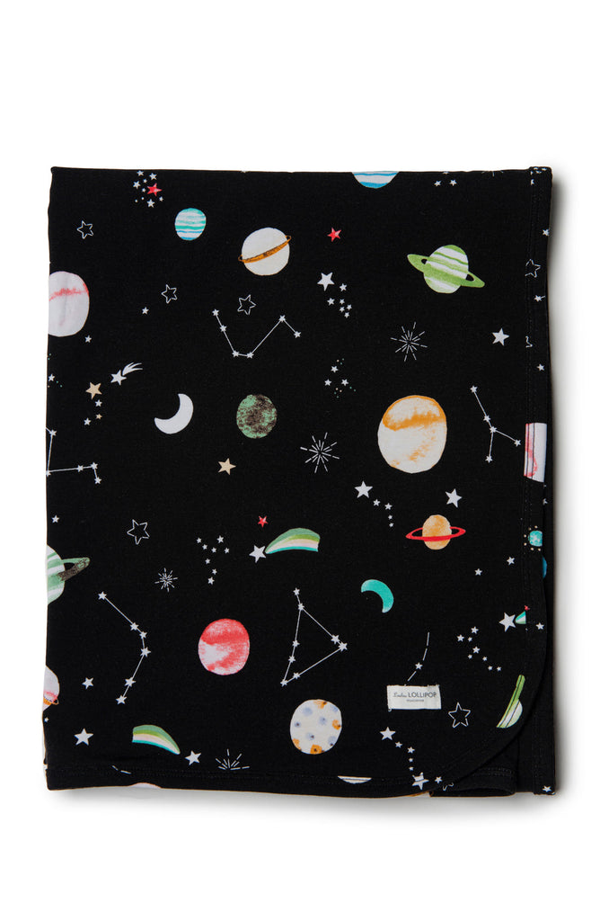 Loulou Lollipop-Stretch Knit Blanket-Blankets & Swaddles-Planets-O/S-Much and Little Boutique-Vancouver-Canada