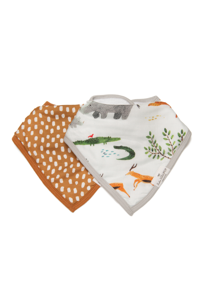 Loulou Lollipop-Set Of Two Bandana Bibs-Everyday Essentials-Safari Jungle-O/S-Much and Little Boutique-Vancouver-Canada