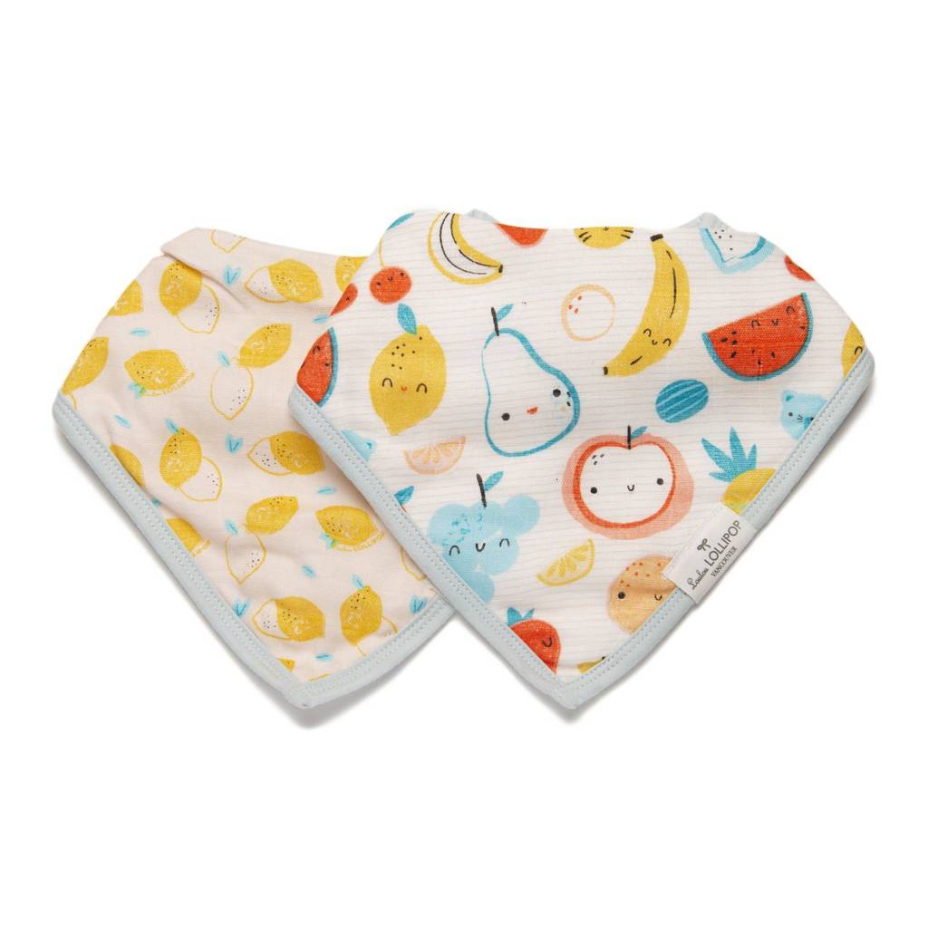 Loulou Lollipop-Set Of Two Bandana Bibs-Everyday Essentials-Cutie Fruits-O/S-Much and Little Boutique-Vancouver-Canada