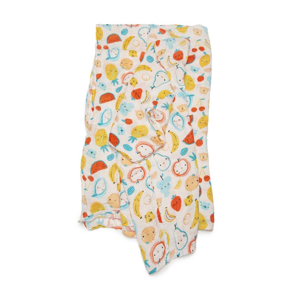 Loulou Lollipop-Muslin Swaddle-Blankets & Swaddles-Cutie Fruits-O/S-Much and Little Boutique-Vancouver-Canada