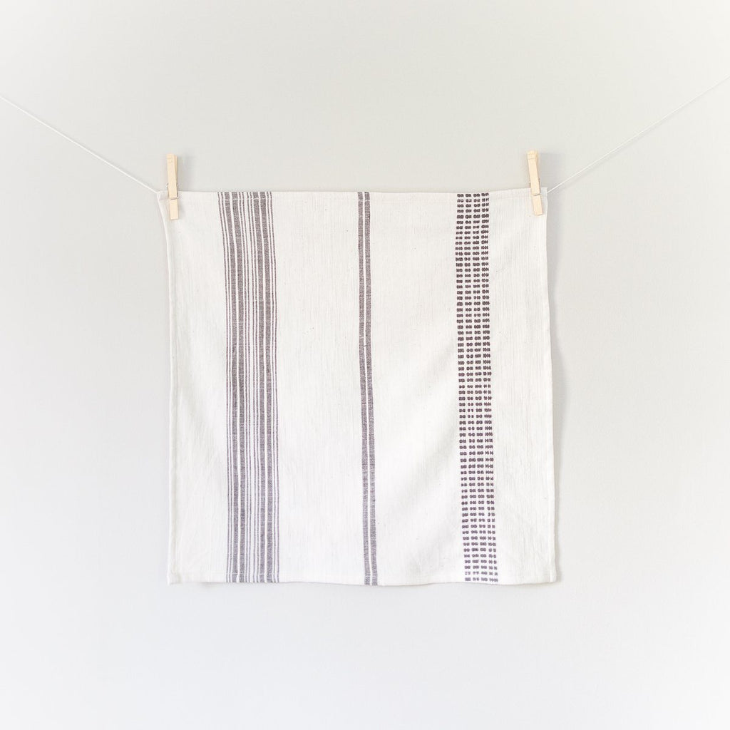 Creative Women-Pair Of Cotton Napkins-Kitchenware-Natural w/ Grey Stripe-O/S-Much and Little Boutique-Vancouver-Canada