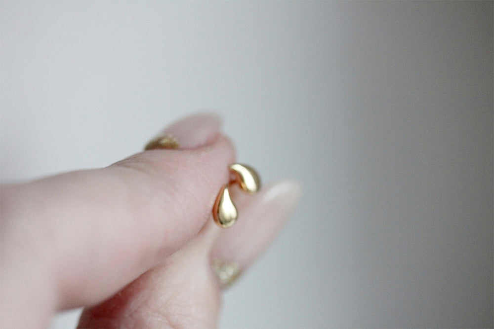 Little Gold-Raindrop Studs-Jewelry-Much and Little Boutique-Vancouver-Canada
