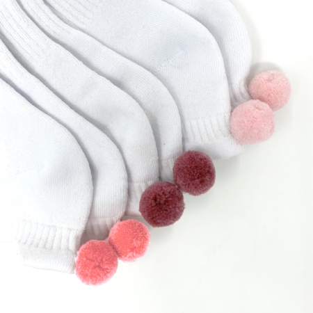 XS Unified-80'S Pompom Socks - 3 Pack-Socks-Pinks-Much and Little Boutique-Vancouver-Canada